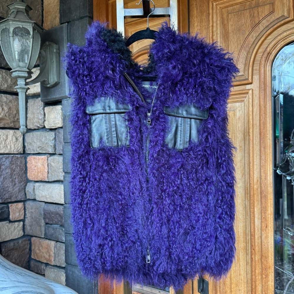 Emporio Armani Purple Fur Vest
